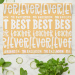 Modernes Geschenk des besten Lehrers Geschirrtuch<br><div class="desc">Moderne gelbe beste Lehrer Typografie Geschenk. Erhältlich in einer Farbauswahl.</div>