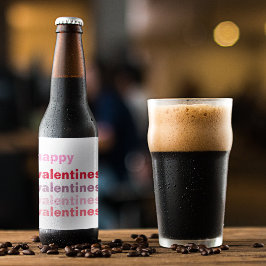 Modernes Geschenk des Happy Valentines Bierflaschenetikett