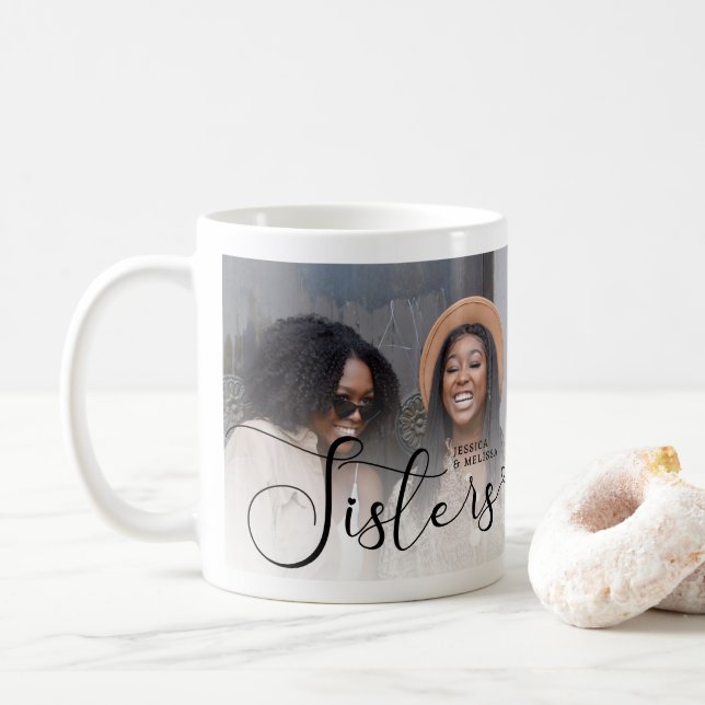 Modernes Geschenk für das Script-Foto Kaffeetasse (Mit Donut)