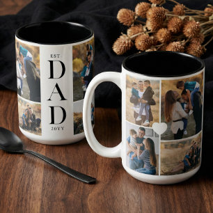 Modernes Geschenk für den Vater - individuelles Fo Zweifarbige Tasse