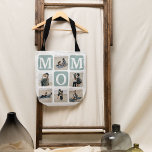 Modernes Geschenk für Niedliche MAMA im Multi-Foto Tasche<br><div class="desc">Erstellen Sie Ihre eigene MAMA Tote Tasche mit dieser modernen Multi-Foto Gitter Collage und Text. Das Design umfasst 6 Fotografien mit abgerundeten Ecken-Quadraten mit der MAMA des Textes in aquamarinen Blöcken, die in jede beliebige Farbe geändert werden können. Auf der anderen Seite den Text "World's Best Mommy" mit einem niedlichen...</div>