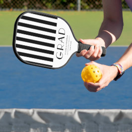Modernes Geschenk für Schwarz-weiße Abschlüsse Pickleball Schläger