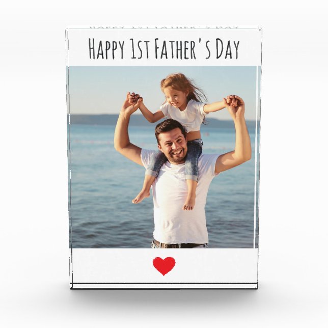 Modernes Geschenk für Vater Großmutter, Opa Geburt Fotoblock (Vorderseite)