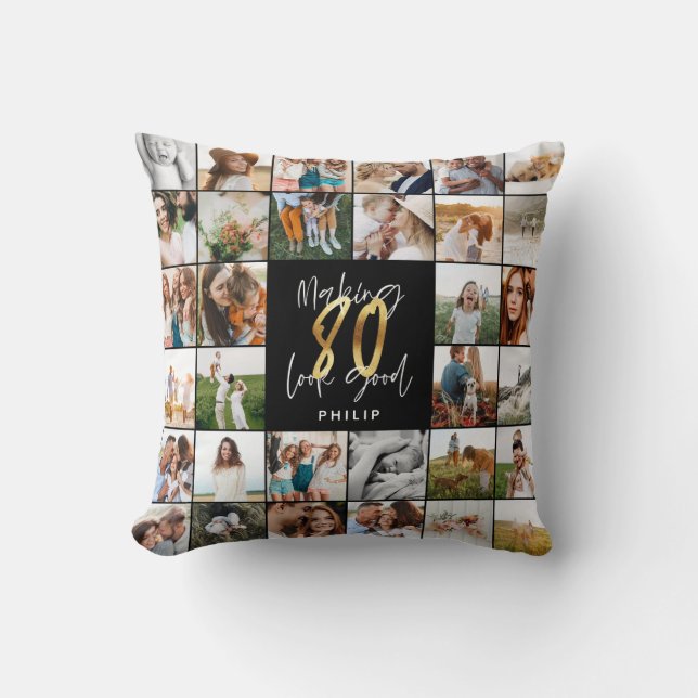 Modernes Geschenk zum 80. Geburtstag mit mehreren  Kissen (Vorderseite)