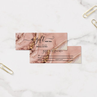 Modernes Geschenkgutschein für Rosa Gold