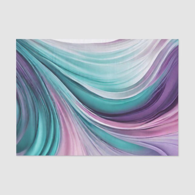 Modernes Geschenkpapier Lila und Aquamarin= Seidenpapier (Vorderseite)