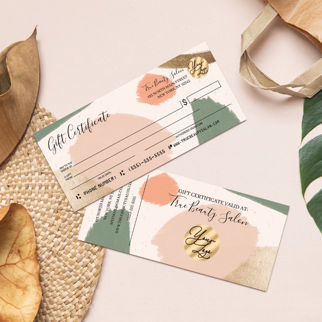 Modernes Geschenkzertifikat "Abstrakt Earth Tones  (Von Creator hochgeladen)