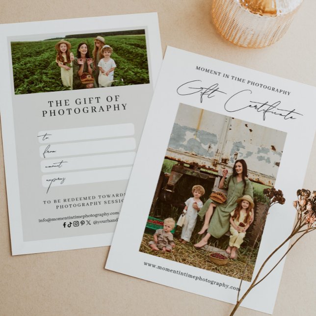 Modernes Geschenkzertifikat für Minimalistische Fo (Von Creator hochgeladen)