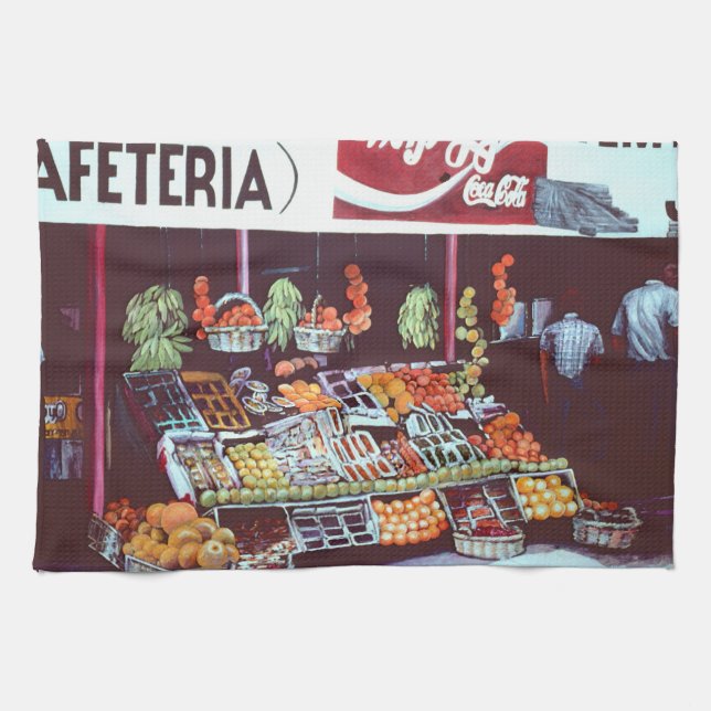 Modernes Gesicht im zeitlosen Handel Geschirrtuch (Horizontal)