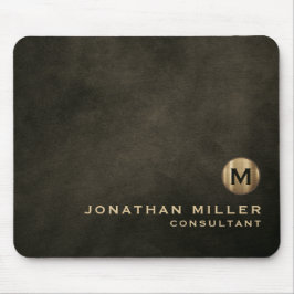 Modernes, gestörtes Ledergoldmonogramm Mousepad
