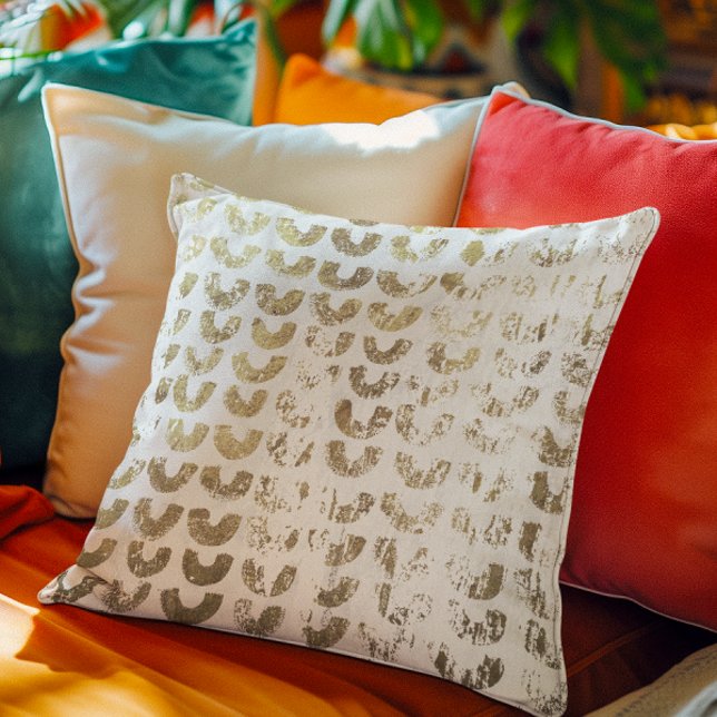 Modernes gestörtes Metallgoldmuster - Lächeln Kissen (Von Creator hochgeladen)