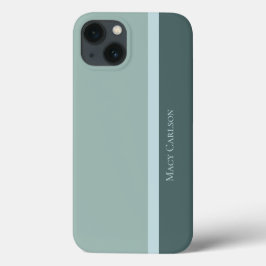 Modernes gestreiftes Aquamarines Grün & Baby Blau Case-Mate iPhone Hülle