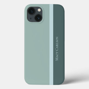 Modernes gestreiftes Aquamarines Grün & Baby Blau Case-Mate iPhone Hülle
