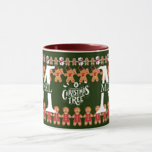 Modernes Gingerbrot Monogramm Weihnachtsfeiertag Tasse