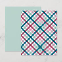 Modernes Gingham Aquamarin Magenta Pink Pattern Sc
