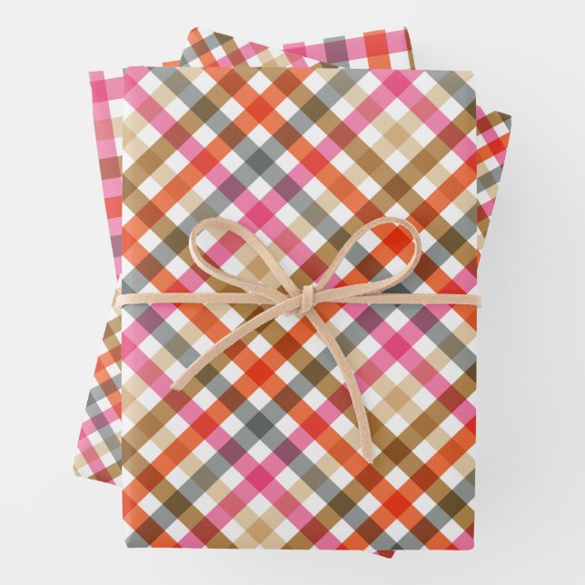 Modernes Gingham Fall-Geschenk Geschenkpapier Set (Beispiel)