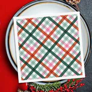 Modernes Gingham Holiday Dinner Napkins Paper Napk Serviette