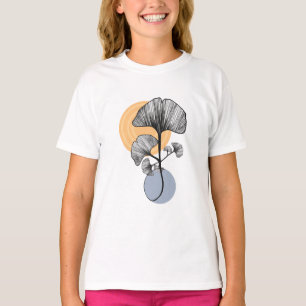 Modernes Ginkgo-Blatt-Botanik-T-Shirt T-Shirt