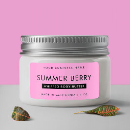 Modernes Girl Black & Pink-Whipped Cosmetic Jar Adressaufkleber