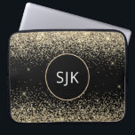 Modernes Girl-Gold-Black-Glitzer-Monogramm Laptopschutzhülle<br><div class="desc">Luxuriöse Gold und Black Imitats Glitzer und Sparkle Elegant Mit Monogramm Initials Case. Dieser Fall kann so angepasst werden,  dass er Ihren Anfangs- und Vornamen enthält.</div>