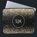Modernes Girl-Gold-Black-Glitzer-Monogramm Laptopschutzhülle<br><div class="desc">Luxuriöse Gold und Black Imitats Glitzer und Sparkle Elegant Mit Monogramm Initials Case. Dieser Fall kann so angepasst werden,  dass er Ihren Anfangs- und Vornamen enthält.</div>