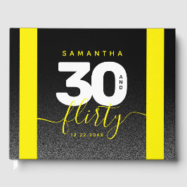 Modernes Girly Bright Yellow 30 und Kokett Gästebuch