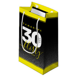 Modernes Girly Bright Yellow 30 und Kokett Kleine Geschenktüte