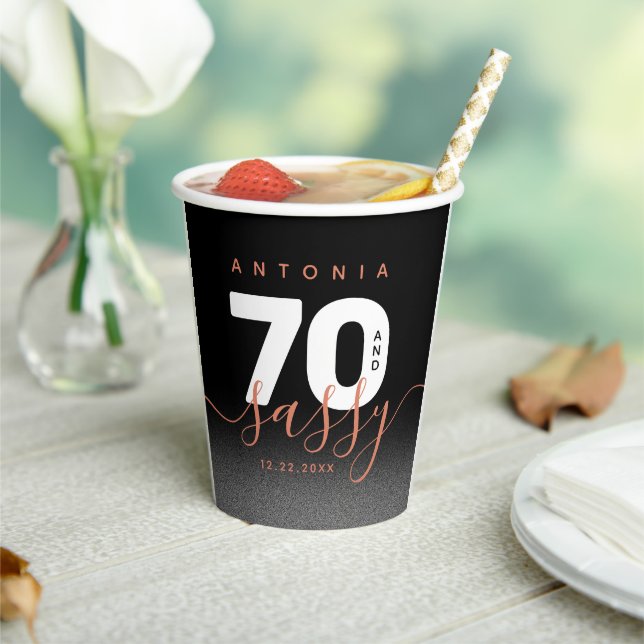 Modernes Girly Copper 70 und Sassy Pappbecher (In Situ)
