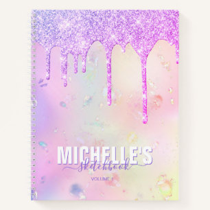 Modernes Girly Holographic Elegante Trendy Sketchb Notizbuch