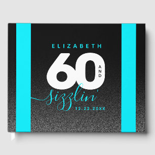 Modernes Girly Ice Blue 60 und Sizzling Gästebuch