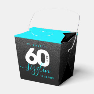Modernes Girly Ice Blue 60 und Sizzling Geschenkschachtel
