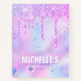 Modernes Girly Iridescent Lila Elegantes Sketchboo Notizbuch