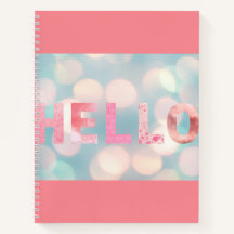 Modernes Girly Pink Türkis Hallo