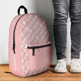 Modernes Girly Teen Stilvolles Pink Bedruckter Rucksack