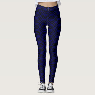 Modernes Gitter Geometrie Navy Blue & Black Leggings