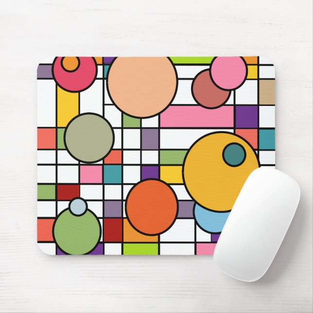 Modernes Gitter Mitte des Jahrhunderts Mousepad (Mit Mouse)