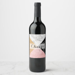 Modernes Glam Cheers Weinlabel Weinetikett