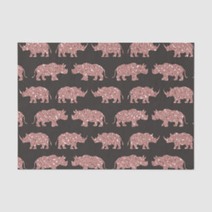 Modernes Glam Rose Gold Glitzer gestreift Rhinos Seidenpapier