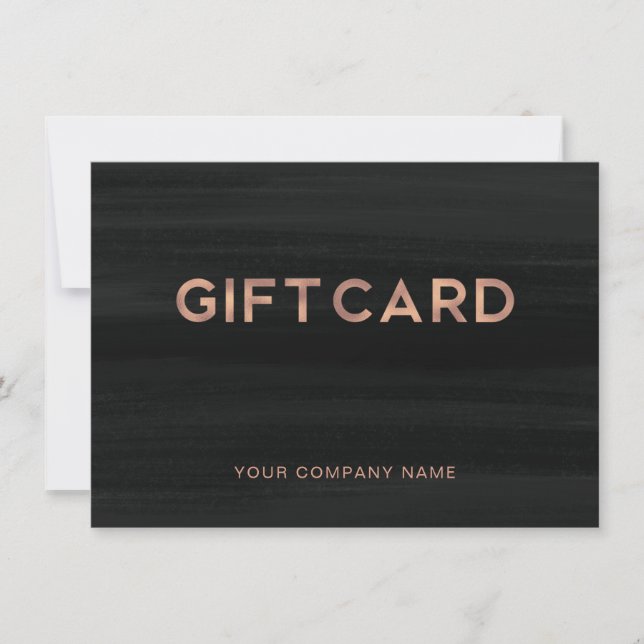 Modernes Glam Schwarz und Rose Gold | Geschenkkart (Vorderseite)
