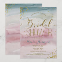 Modernes Glam Watercolor Gold Confetti BRAUTPARTY