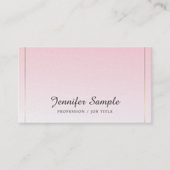 Modernes glamouröses Design Trendy Pink Gold Luxus Visitenkarte (Vorderseite)