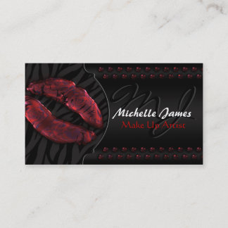 Modernes glattes Lippenzebra-Monogramm bilden Visitenkarte