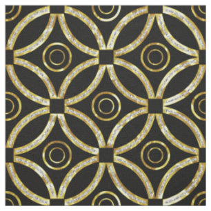 Modernes Glitzer-Muster aus Gold und Weiß-Imitat Stoff