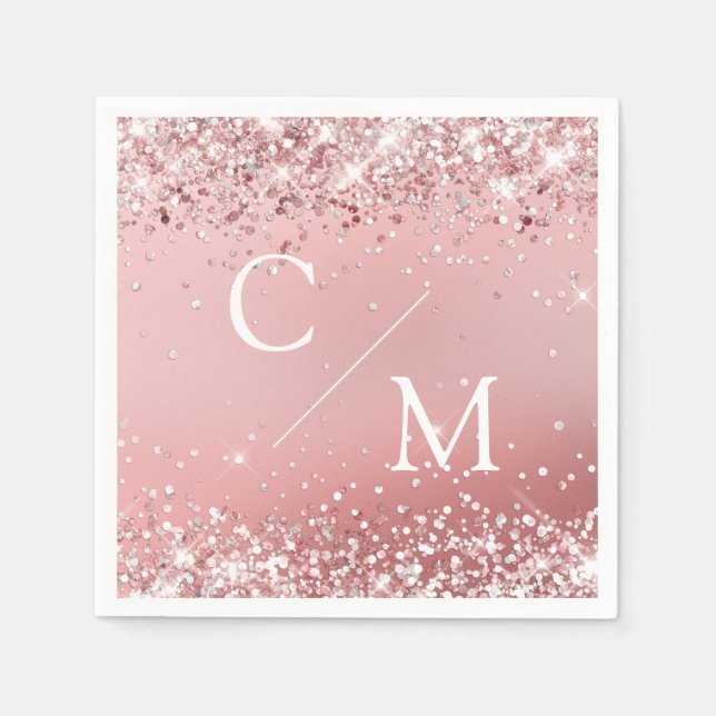 Modernes, Glitzer Paper Napkin Serviette (Vorderseite)