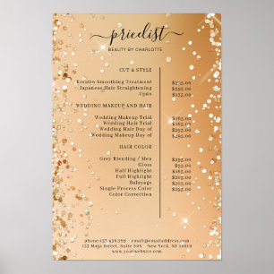 Modernes Glitzer-Preisliste-Poster Poster