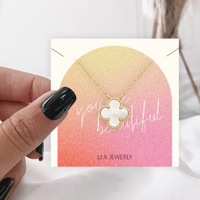 Modernes Glitzer Schmuck Necklace Display Quadratische Visitenkarte (Von Creator hochgeladen)