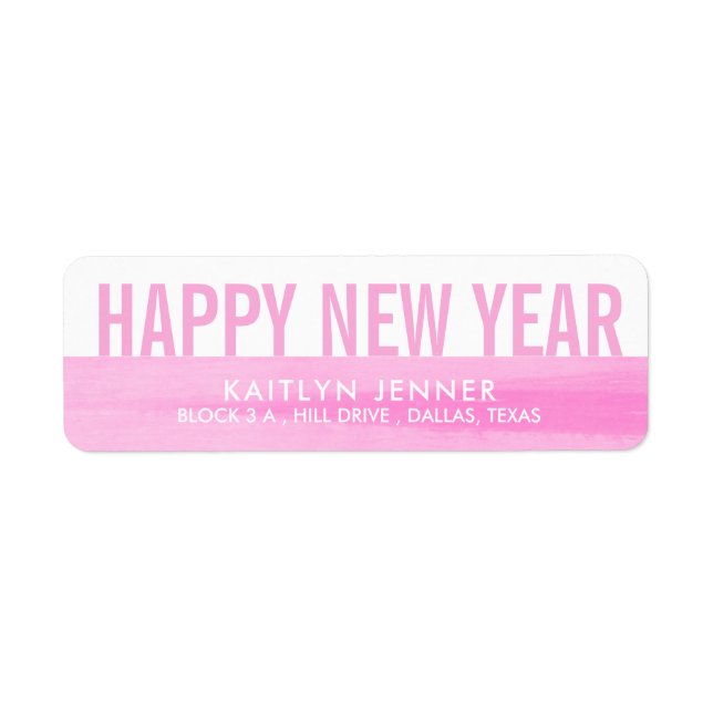 Modernes Glück im neuen Jahr | Typografie Pink Whi (Vorne)