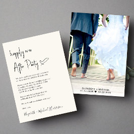 Modernes Glück nach dem Foto Hochzeitsempfang Einladung