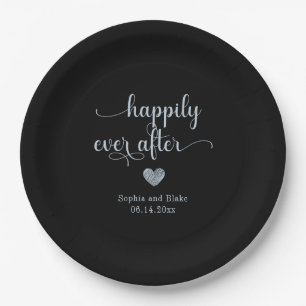 Modernes Glück nach Hochzeit Pappteller
