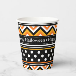 Modernes glückliches Halloween-Muster Pappbecher